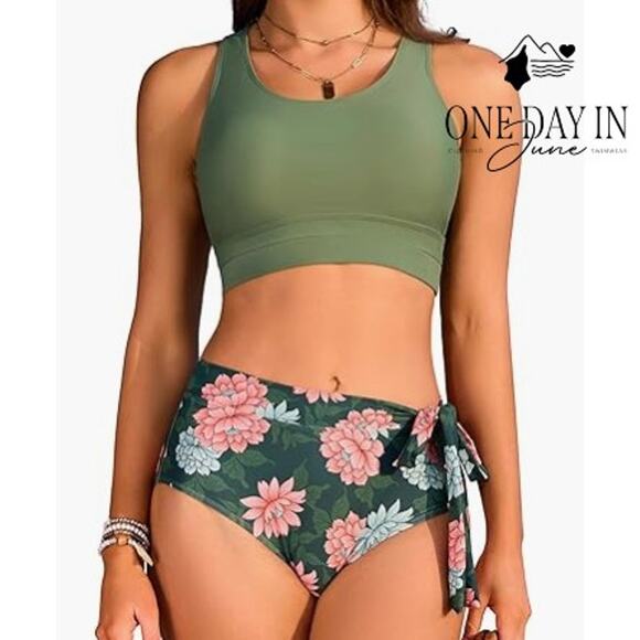 Aimage Crop Top Bikini Swimsuit Size S - Picture 1 of 7